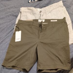 Casual Olive and Beige Shorts Set